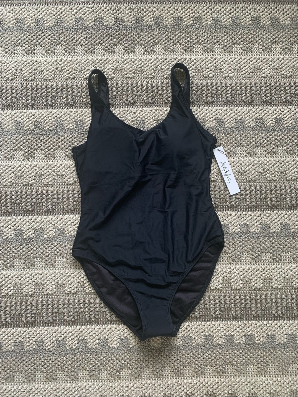 Nicole Miller Black One-Piece Swimsuit - Scoop Neck